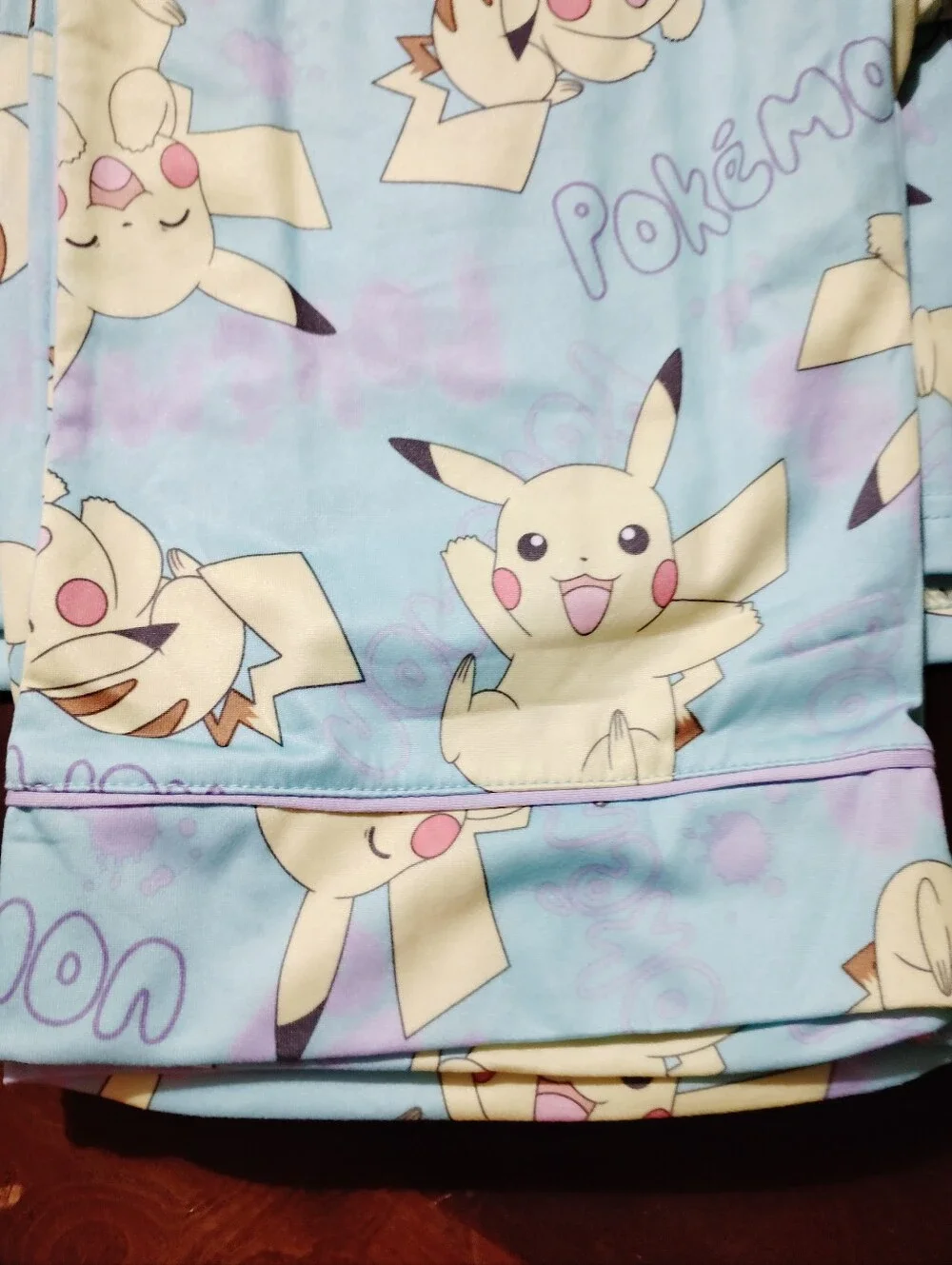 Pokemon Girls Button Front Top and Pants Pajama Set,